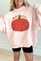 Polyester Blessed Pumpkin Graphic Mock Neck Sweatshirt