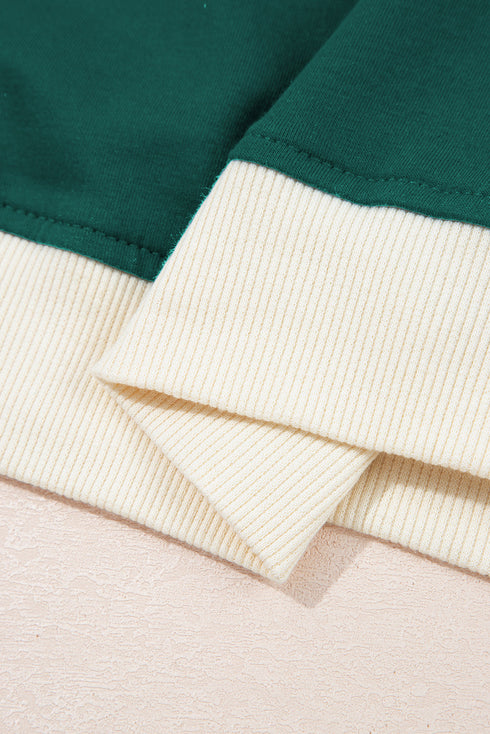 Contrast Trim Drop Shoulder Two Piece Skort Set