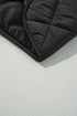 Solid Quilted High Neck Button Up Pocket Vest