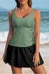 Empire Waist Ruched Side Tie Tankini Set