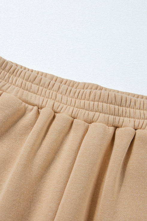 High Neck Buttoned Placket Fleece Lounge Set