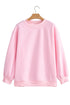 Mock Neck Polka Dot Pattern Trim Oversized Sweatshirt