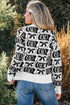 Bow Horseshoe Western Pattern Graphic Knit Sweater