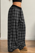 Frenchy Plaid Pattern Drawstring Waist Wide Leg Pants