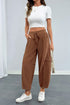 Polyester Corduroy Elastic Waist Drawstring Cargo Pants