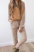 Corded Textured Long Sleeve Pullover And Pant Set