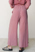 Raw Seam Patchwork Long Sleeve Top Pocket Two Piece Pant Set