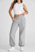 Cotton Polyester Blend Crisscross Elastic Waist Pants