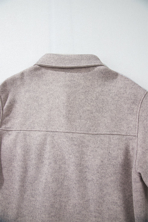 Casual Flap Pocket Turn Down Collar Buttoned Jacket