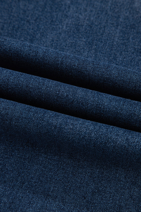 Cropped High Rise Wide Leg Stretch Denim Jeans