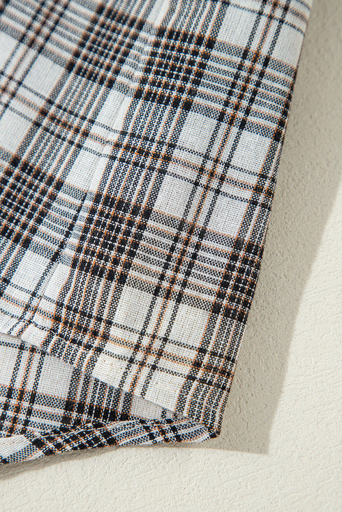 Southern Belle Checkered Plaid Loose Fit Hooded Shacket