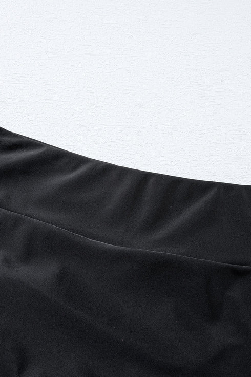 Wide Waistband Smooth Stretch Mini Swim Skirt