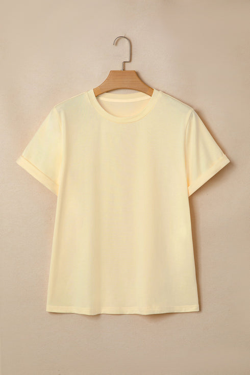 Soft Stretch Blend Crew Neck Short Sleeve Tee
