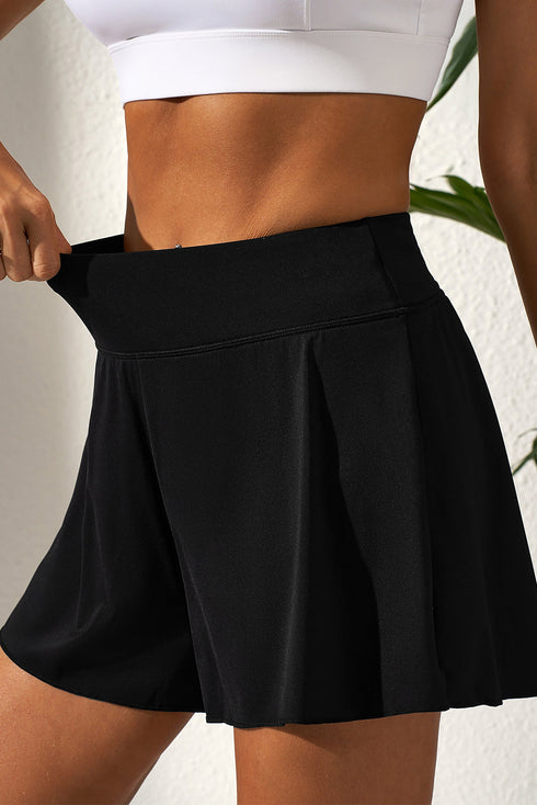 Wide Band High Rise Loose Fit Active Shorts