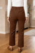 Corduroy Elastic Waist Straight Leg Ankle Length Pants