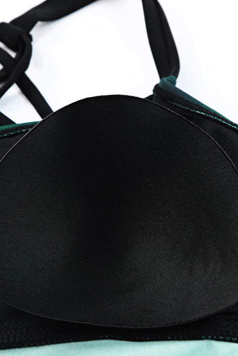 Striped Empire Waist Tankini Top With Boy Shorts