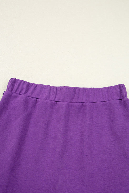 Sporty Half Zip Pullover Mini Skort Two Piece Dress