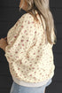 Polyester Elastane Floral Print Cuffs Hem Blouse