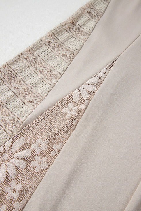 Bohemian Sheer Lace Patchwork Wide Leg Pants