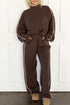 Piping Trim Mock Neck Relaxed Pullover Pant Set