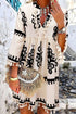 Abstract Print Fringe Tassel Bohemian Western Mini Dress