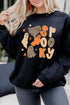 Leopard Print Spooky Ghost Graphic Pullover Sweatshirt