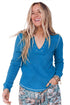 V Neck Ribbed Stitched Long Sleeve Top