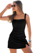 Ruched Square Neck Tummy Control Swim Dress