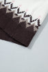 Geometric Pattern Brushed Knit Apres Ski Cardigan
