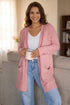 Open Front Soft Fuzzy Ribbed Sweater Cardigan