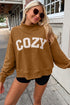 Stay Salty Embroidered Applique Mock Neck Pullover Sweatshirt