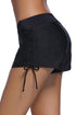 Adjustable Side Tie Wide Waistband Swim Shorts