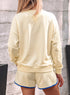 Crewneck Long Sleeve Pullover Athleisure Short Set
