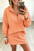 Polka Dot Hooded Long Sleeve Top Skort Dress Set