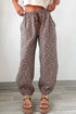 Leopard Print Elastic Waist Ankle Length Pants