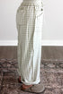 Plaid Trim Drawstring Elastic Waist Shift Pants