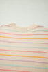 Viscose Striped Pattern Crew Neck Knit Sweater