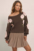 Floral Print Drop Shoulder Relaxed Pullover Sweater