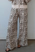 Leopard Print Wide Leg Full Length Pants