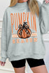 Pumpkin Letter Print Mock Neck Oversized Graphic Sweatshirt