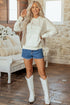 Floral Print Ribbing Drawstring Hem Long Sleeve Hoodie