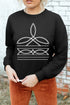 Abstract Linear Graphic Print Relaxed Crewneck Sweatshirt