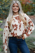Abstract Print Drop Shoulder Long Sleeve Round Neck Sweater