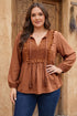 Boho V Neck Embroidered Tassel Long Sleeve Blouse