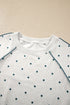 Polka Dot Piping Trim Relaxed Silhouette Top