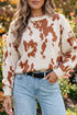 Abstract Print Drop Shoulder Long Sleeve Round Neck Sweater