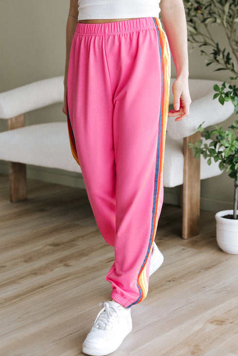 Casual Comfort Applique Detail High Waist Sweatpants