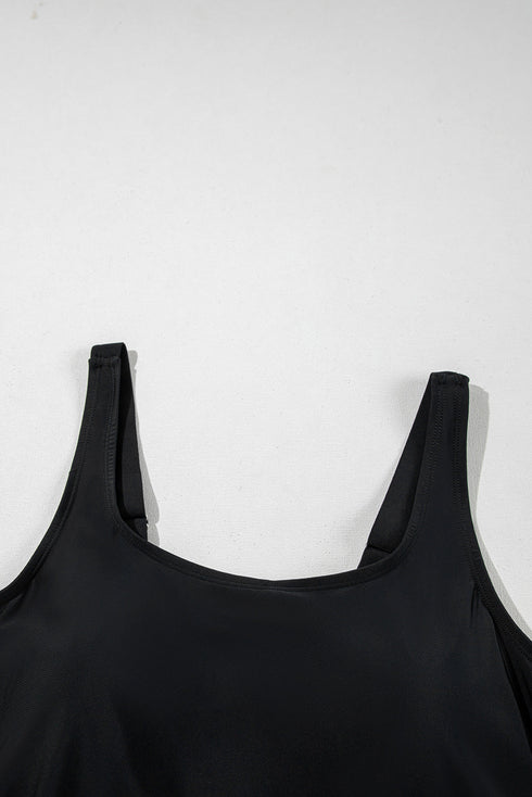 Exclusive Casual Square Neck Knotted One Piece Swimwear