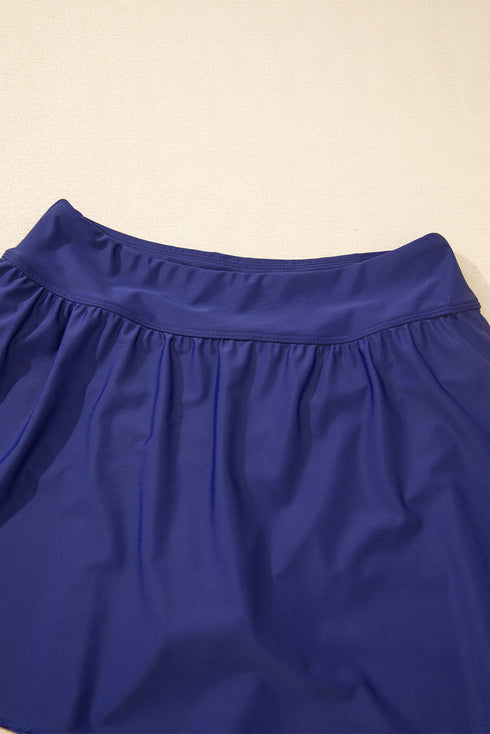 Empire Waist Ruched Side Tie Tankini Set