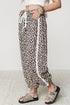 Leopard Print Ankle Length Elastic Waist Pants